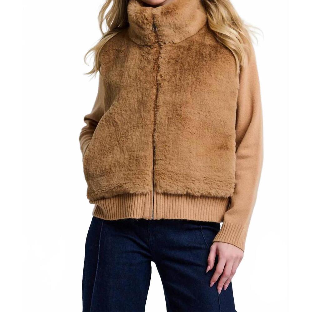 NEW LISA TODD teddy jacket in camel